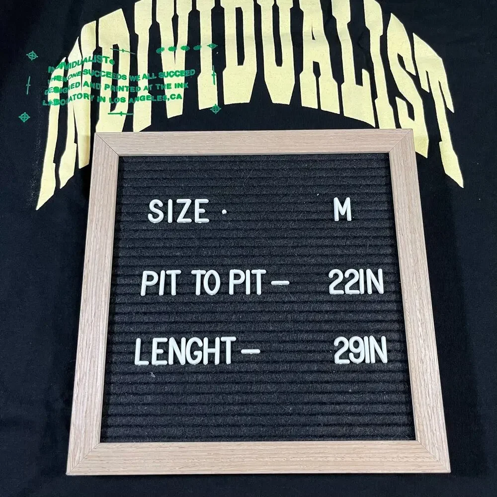 Individualist Arc Spellout Black T Shirt Mens Size M New‎